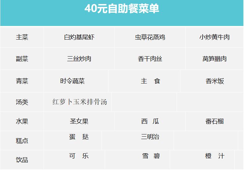 40元商务套餐盒饭菜单图片